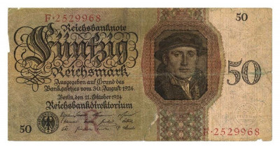 GERMANIA 50 Reichsmark MARCI 1924 U foto