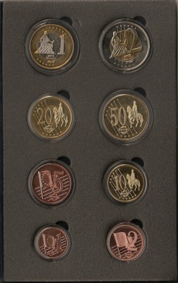 VATICAN 1,2,5,10,20,50 EUROCENT 1,2 EURO 2005 SPECIMEN TRIAL PROBE UNC foto