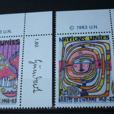 NATIUNILE UNITE GENEVA 1983 – DREPTURILE OMULUI, serie nestampilata, A28