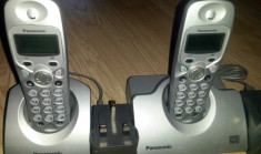 SET 2 telefoane wireless, Panasonic, cu incarcatoare si acumulatori foto