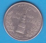 (M1134) MONEDA SUA - QUARTER DOLLAR 2000, LIT. P - MARYLAND, America de Nord