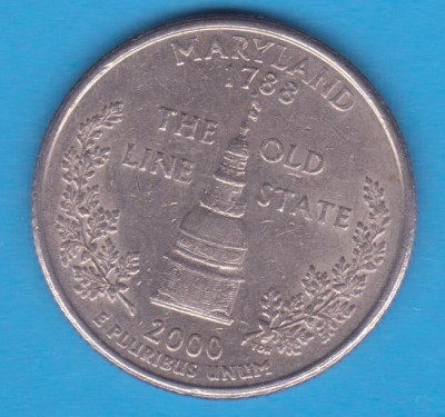 (M1134) MONEDA SUA - QUARTER DOLLAR 2000, LIT. P - MARYLAND foto