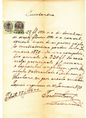 Document fiscal superb limba romana,10+3 Krajczar,1870,Targu Lapus Maramures 3 foto