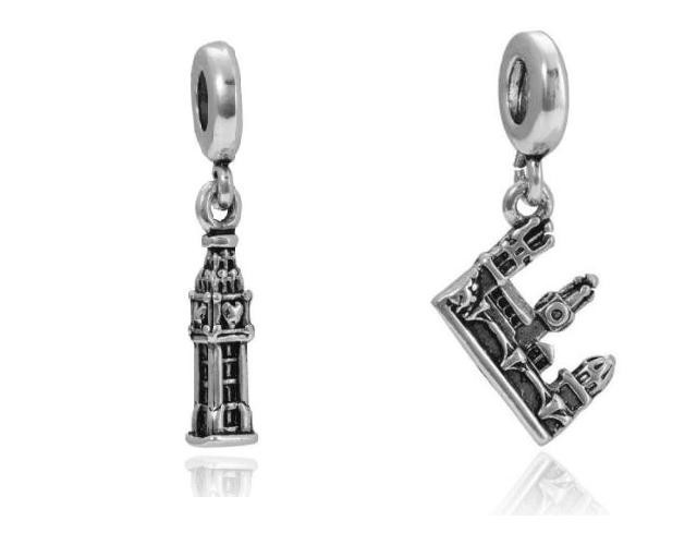 LOT format din 2 talimane CALATORII LONDRA+PRAGA charm pentru bratara