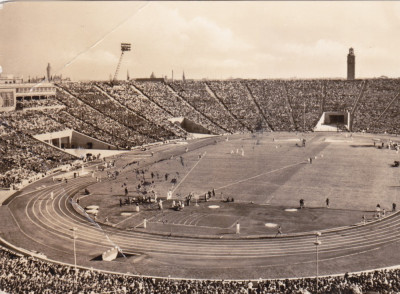 Foto fotbal-carte postala 1967 - Stadionul Hunderttausend LEIPZIG foto