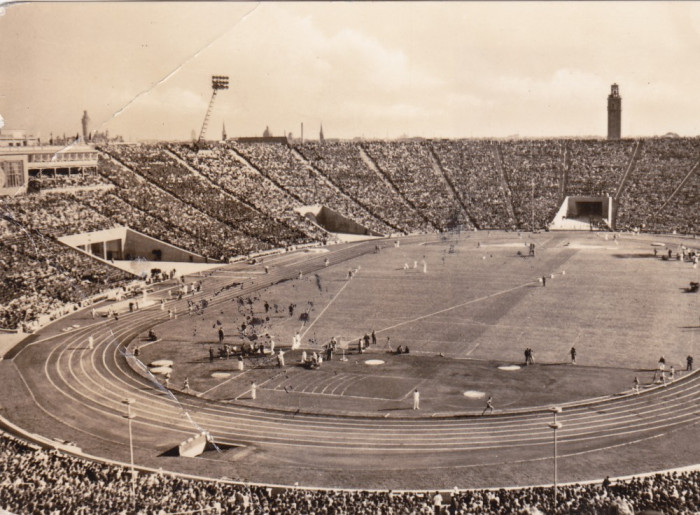 Foto fotbal-carte postala 1967 - Stadionul Hunderttausend LEIPZIG