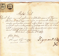 Document fiscal Kolozsvar Cluj 1862 30+6 kreuzer foto