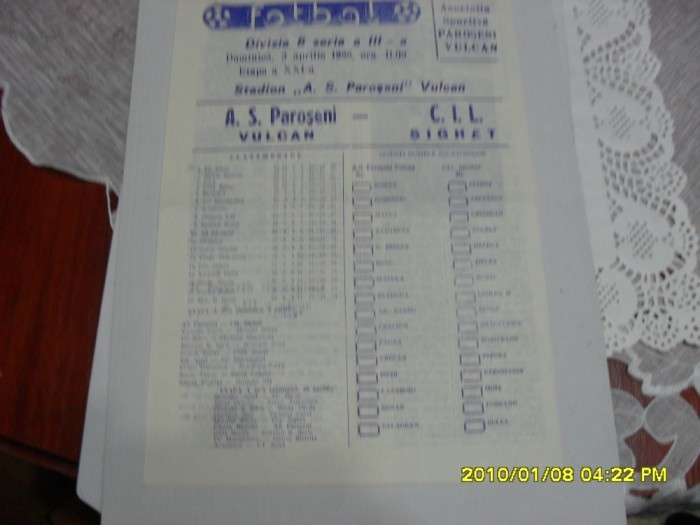 program AS Paroseni Vulcan - CIL Sighet