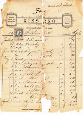 Document fiscal KOLOZSVAR CLUJ factura 1893 timbre 1+10+3 krajczar foto
