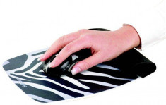 Mousepad Fellowes cu suport incheieturi din silicon, dungi zebra (9362301) foto