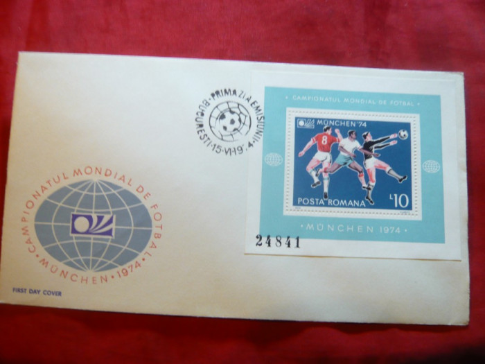 Plic FDC - Colita- Campionate Mondiale Fotbal Munchen 1974