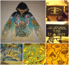 Bluza ED HARDY Christian Audigier hanorac cu gluga barbati casual sport foto