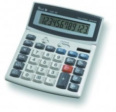 Calculator de birou PEACH PR662, display LCD ajustabil, solar + baterii foto