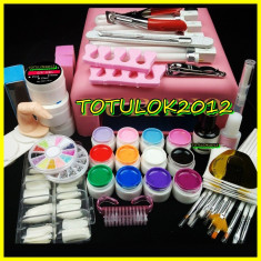 KIT UNGHII FALSE, 12 GELURI COLOR,3 SINA ,PRIMER ,LIPICI ,15 PENSULE foto