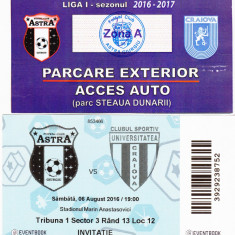 Bilet meci fotbal+Parking ASTRA GIURGIU - UNIVERSITATEA CRAIOVA 06.08.2016