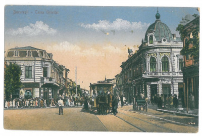 3595 - BUCURESTI, Grivitei street, tramway - old postcard - used - 1921 foto
