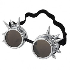 Ochelari De Soare OGLINDA STEAMPUNK Argintiu Sudura Mad Max Punk Gothic Carnaval foto