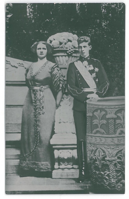 3574 - Prince CAROL II &amp; Princesses ELISAVETA - old postcard real PHOTO - unused