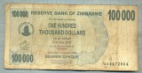 A1547 BANCNOTA-ZIMBABWE- 100 000 -2007-SERIA 44672034-starea care se vede