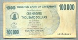 A1550 BANCNOTA-ZIMBABWE- 100 000 -2007-SERIA 5544068-starea care se vede