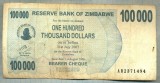 A1546 BANCNOTA-ZIMBABWE- 100 000 -2007-SERIA 2371494-starea care se vede