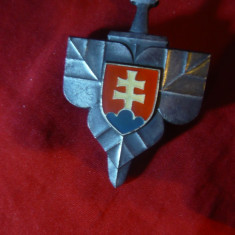Insigna Militara Franceza Crucea de Lorena , metal si email , h= 6 cm