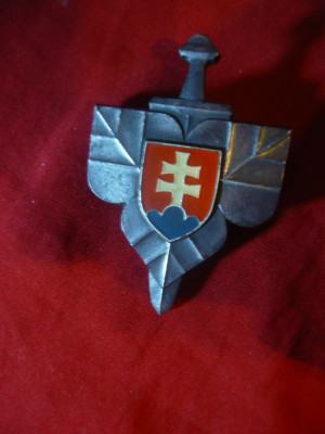 Insigna Militara Franceza Crucea de Lorena , metal si email , h= 6 cm foto