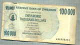 A1544 BANCNOTA-ZIMBABWE- 100 000 -2007-SERIA 4585354-starea care se vede
