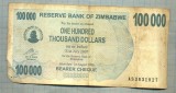 A1545 BANCNOTA-ZIMBABWE- 100 000 -2007-SERIA 3831827-starea care se vede