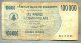 A1549 BANCNOTA-ZIMBABWE- 100 000 -2007-SERIA 7191988-starea care se vede