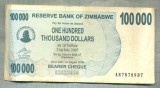 A1543 BANCNOTA-ZIMBABWE- 100 000 -2007-SERIA 7878937-starea care se vede