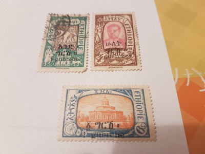 etiopia 1921-28 vederi / 3v. stampilate/ 45 euro foto