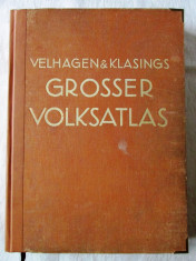 GROSSER VOLKSATLAS, Konrad Frenzel, 1935. Vechi atlas geografic in lb. germana foto