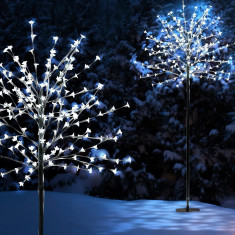 Decoratiune copac cu flori 200 LED-uri, pentru exterior, 8 moduri iluminare, 180 cm foto