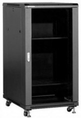 Linkbasic rack cabinet 19&amp;#039;&amp;#039; 27U 600x1000mm black (smoky-gray glass front door) foto