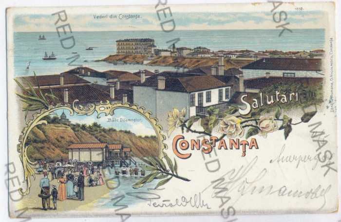 3611 - CONSTANTA, Litho - old postcard - used - 1899