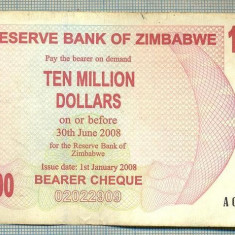 A1587 BANCNOTA-ZIMBABWE-10 000 000 DOLLARS-2008-SERIA9590911-starea care se vede