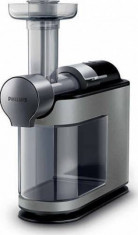 Storcator de fructe si legume cu melc Philips Avance Collection HR1897/30, 200 W, Recipient pulpa 1 l, Gri foto