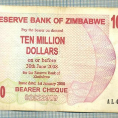 A1585 BANCNOTA-ZIMBABWE-10 000 000 DOLLARS-2008-SERIA4977552-starea care se vede