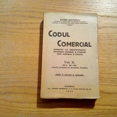 CODUL COMERCIAL - Vol. II (art.46-76) - Eftimie Antonescu - 1925, 594 p.