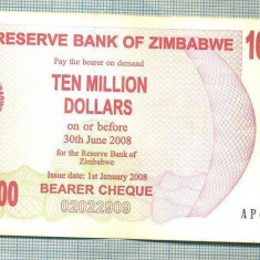 A1594 BANCNOTA-ZIMBABWE-10 000 000 DOLLARS-2008-SERIA6730301-starea care se vede