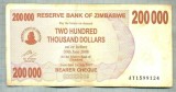 A1558 BANCNOTA-ZIMBABWE- 200 000 -2007-SERIA 1599124-starea care se vede