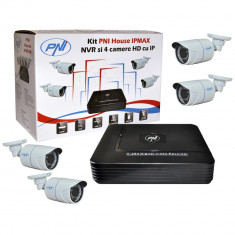 Aproape nou: Kit supraveghere video PNI House IPMAX - NVR IP ONVIF si 4 camere HD c foto