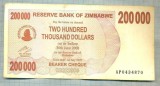 A1570 BANCNOTA-ZIMBABWE- 200 000 -2007-SERIA 0434870-starea care se vede