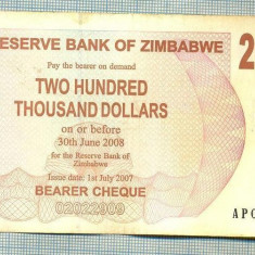 A1570 BANCNOTA-ZIMBABWE- 200 000 -2007-SERIA 0434870-starea care se vede