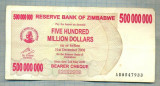 A1582BANCNOTA-ZIMBABWE-500 000 000 DOLLARS-2008-SERIA0547933-starea care se vede