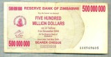 A1571BANCNOTA-ZIMBABWE-500 000 000 DOLLARS-2008-SERIA4969605-starea care se vede