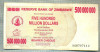 A1575BANCNOTA-ZIMBABWE-500 000 000 DOLLARS-2008-SERIA8707112-starea care se vede