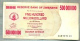 A1575BANCNOTA-ZIMBABWE-500 000 000 DOLLARS-2008-SERIA8707112-starea care se vede