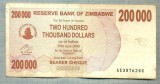 A1565 BANCNOTA-ZIMBABWE- 200 000 -2007-SERIA 3876244-starea care se vede